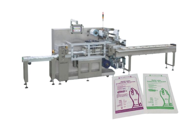 Automatic Medical Gloves Packing Machine With 4 Side Outer Sealing