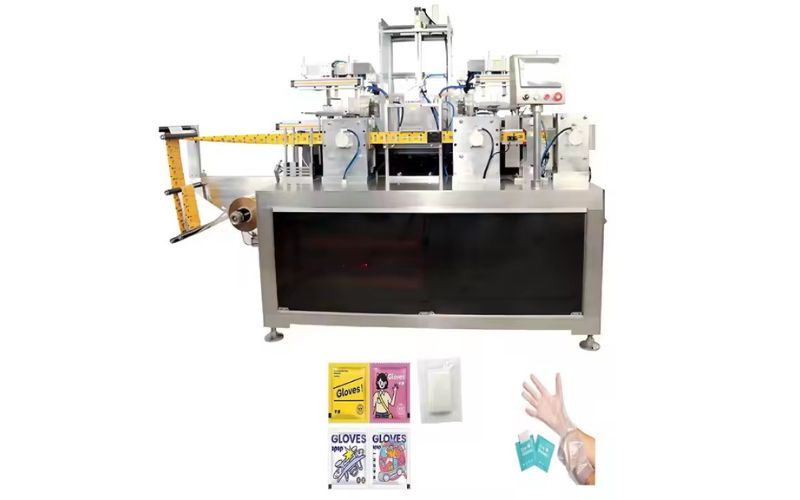 Automatic Disposable PE Plastic Glove Folding Machine and Four-Side Sealing Packaging Machine (2pcs)