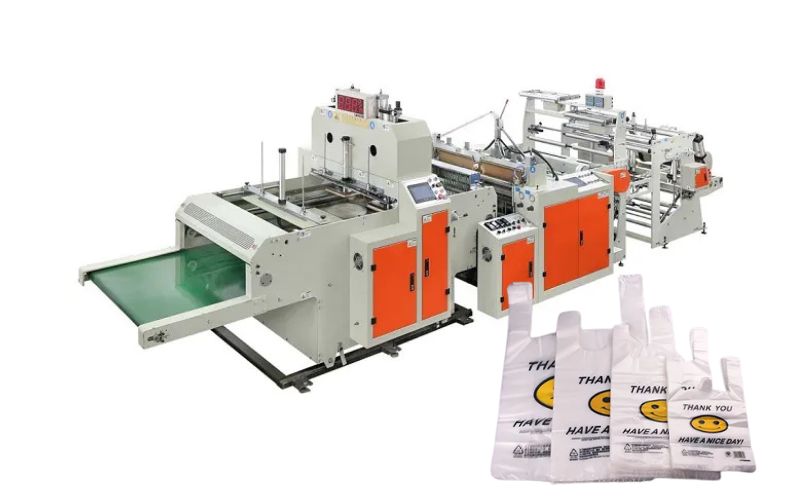 Plastic Shopping T-Shirt Bag Making Machine For Supermarket DZC Series 