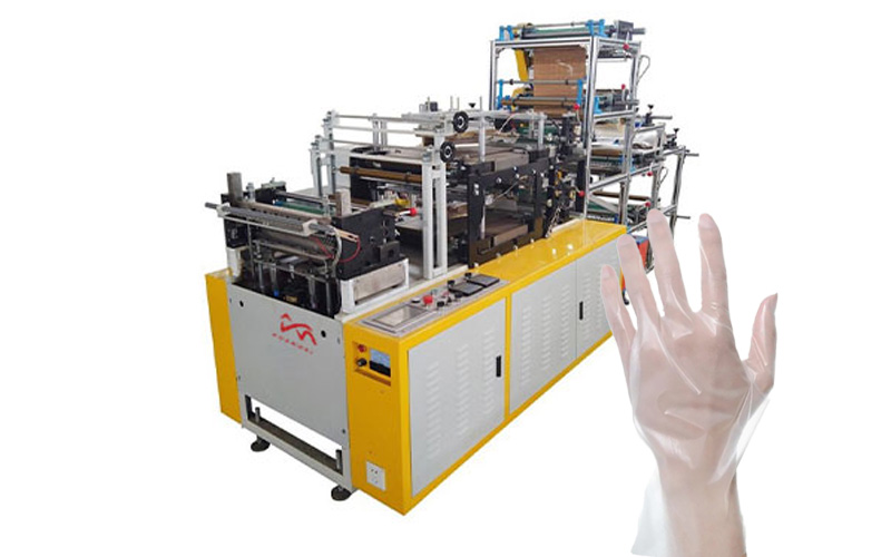 Double Layer Disposable CPE Gloves Making Machine For Food Handling