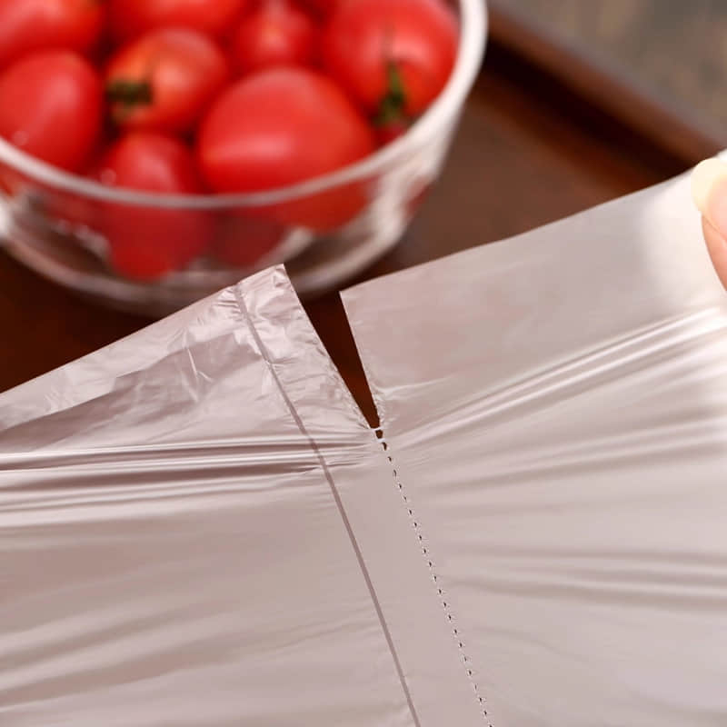 450mm*2 Double Lines Perforation Roll Plastic Food Storage Flat Bags Making Machine With Paper Core