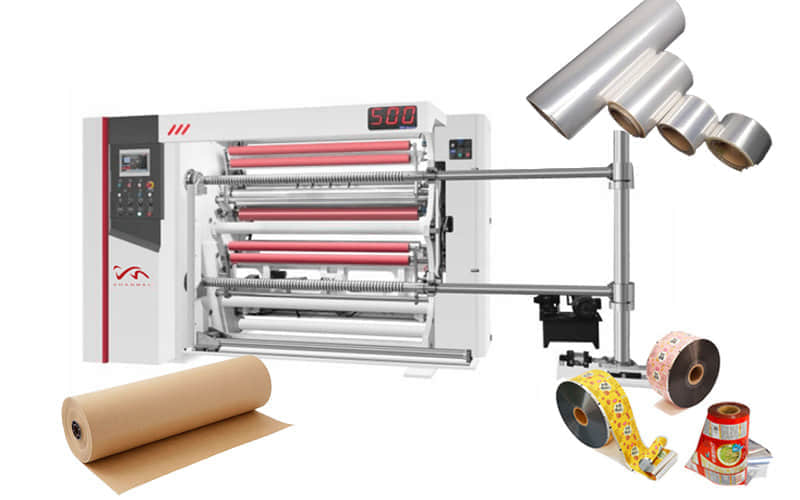 High Speed Slitting and Rewinding Machine 500 M/min PLC Computer Control for 1300mm Roll Materials