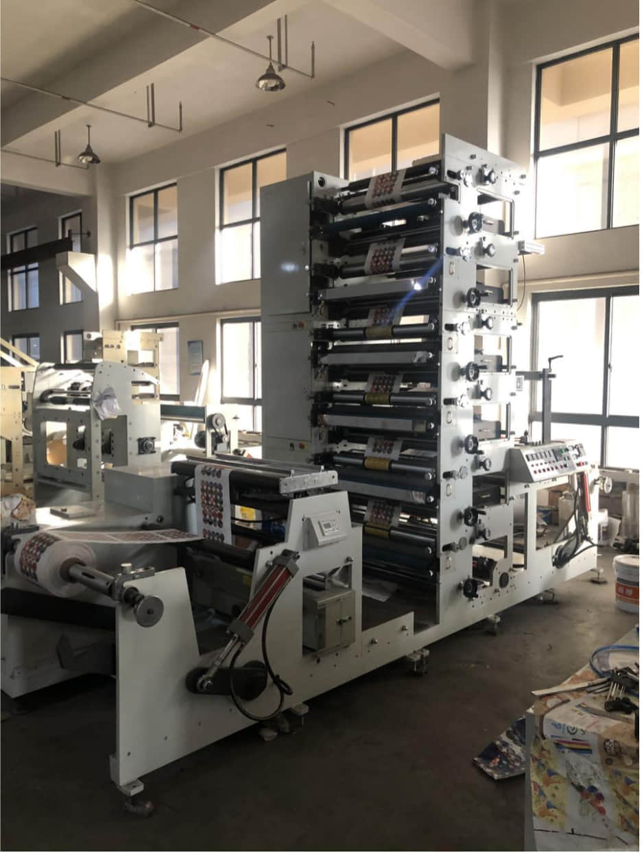 RY850 6 Color Flexo Printing Machine 850mm Width Paper Film Label Roll to Roll Print
