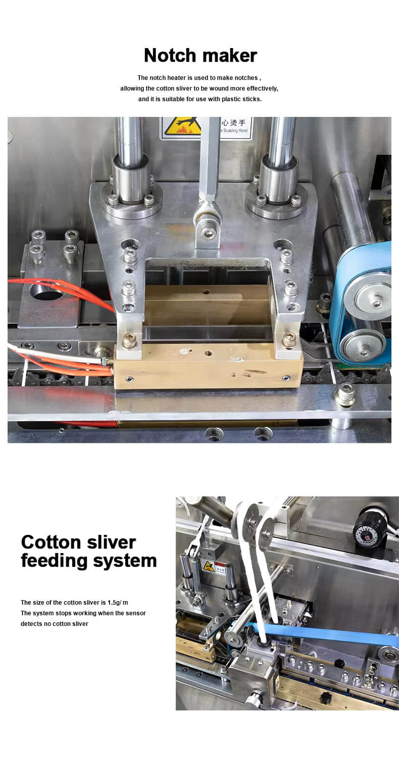 Cotton Swab Making Machine Produce Cotton Swabs of Various Materials and Package in Zipper Bags